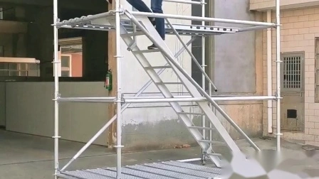 Torre de andamio Ringlock galvanizada de acero con escalera para trabajos aéreos con certificación ANSI